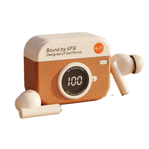 Q86 Retro Camera Leather Grain Wireless Earbuds